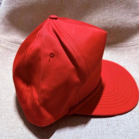 Vintage 90s AJM Logo Snapback Adult Red One Size Plain Classic Cap Hat Men’s - Picture 3 of 8